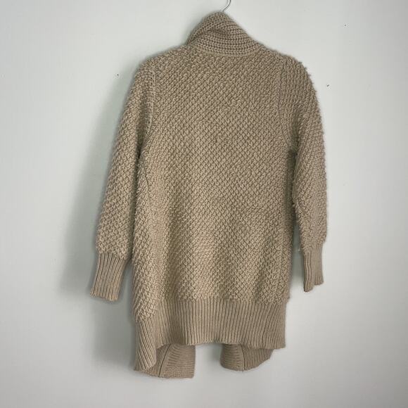 Banana Republic wool alpaca blend long line open front heavy weight cardigan M - Picture 8 of 10